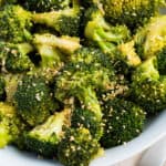 Sesame Broccoli in a white bowl.