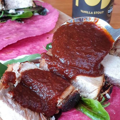 wrap with bbq sauce