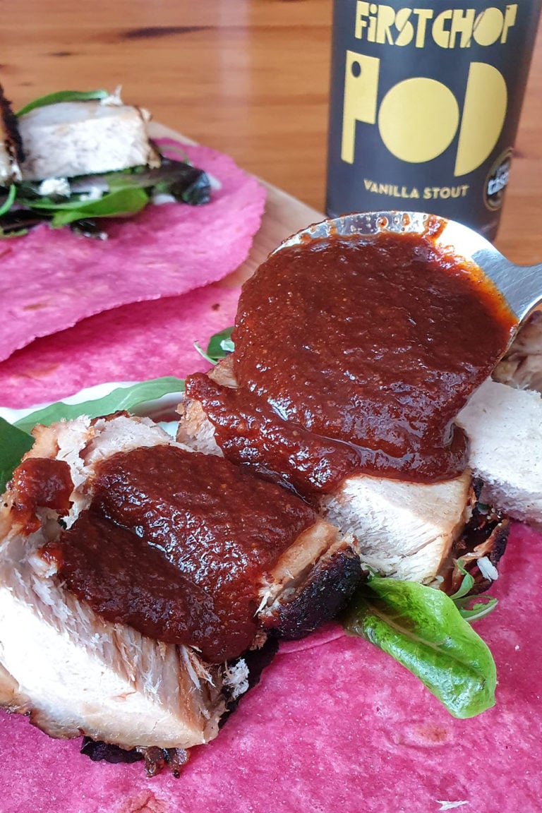 wrap with bbq sauce