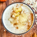 Overhead shot of oat smoothie recipe for weight loss.