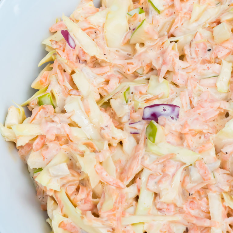 Overhead shot of whole30 coleslaw.