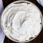 Overhead shot of vegan whipped cream.