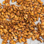 Roasted pumpkin seeds in an air fryer.