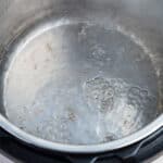 Water boiling in an instant pot.