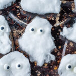 Cotton Candy Ghosts on a baking tray.