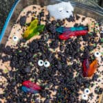 Overhead shot of halloween dirt pudding