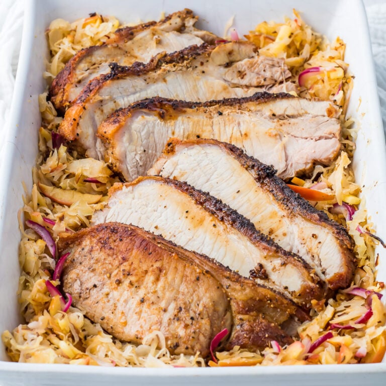 Air Fryer Pork and Sauerkraut Recipe (Easy, Keto, Whole30, Paleo)