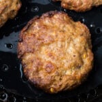 Reheated burger in an air fryer.