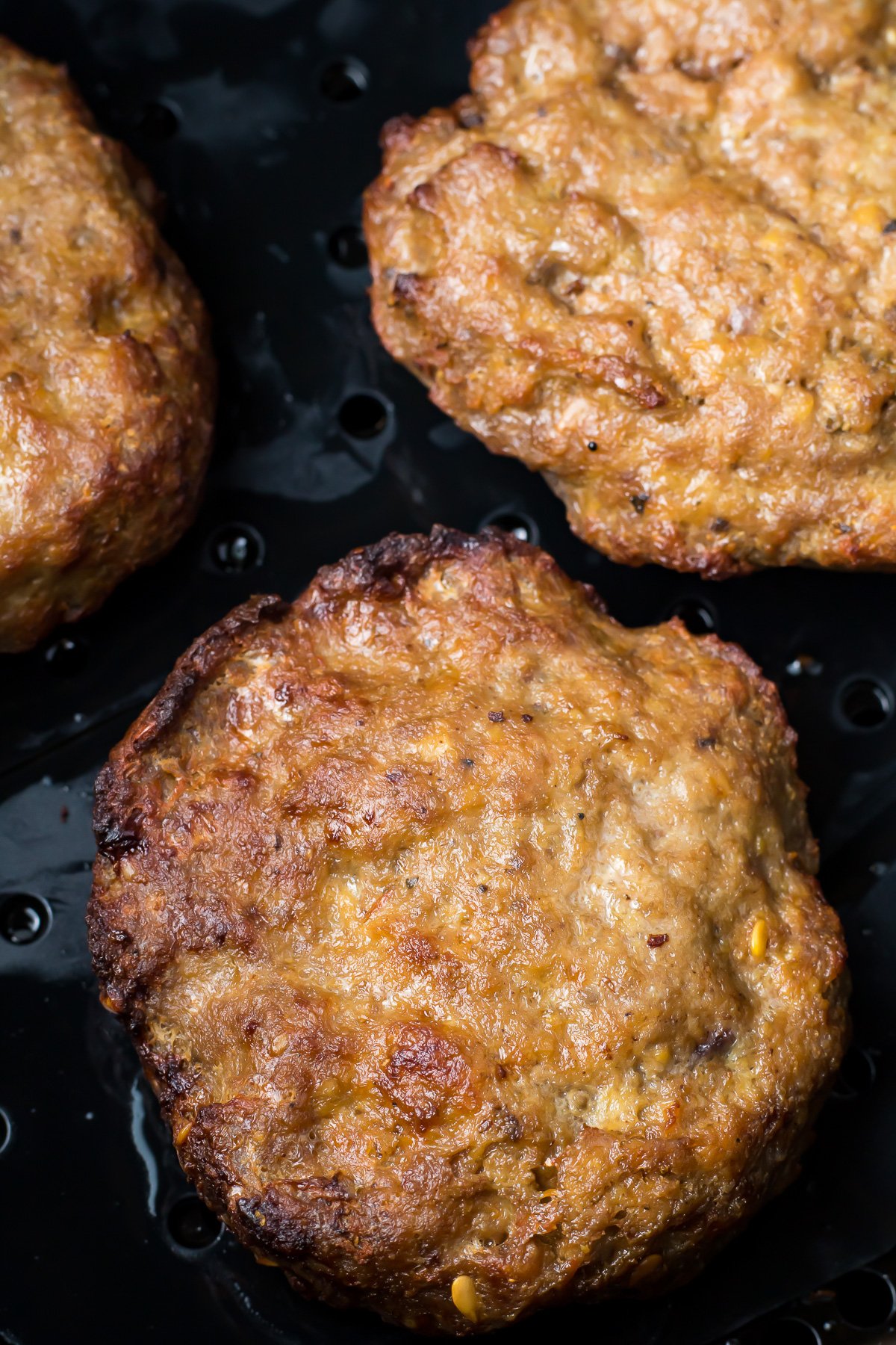Reheated burger in an air fryer.