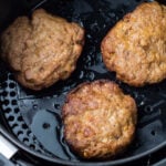 Reheating burgers in an air fryer.