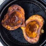 Roasted acorn squash in an air fryer.