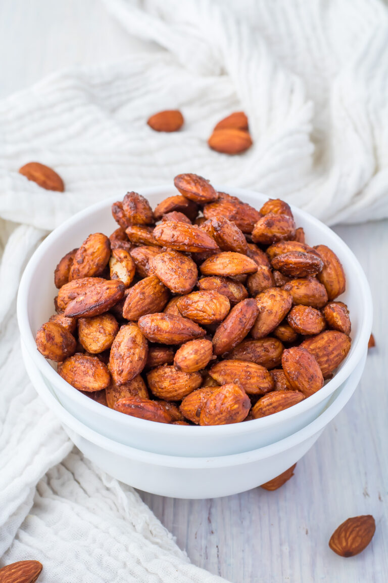 Easy Air Fryer Cinnamon Almonds (+ Sugar Free Option)