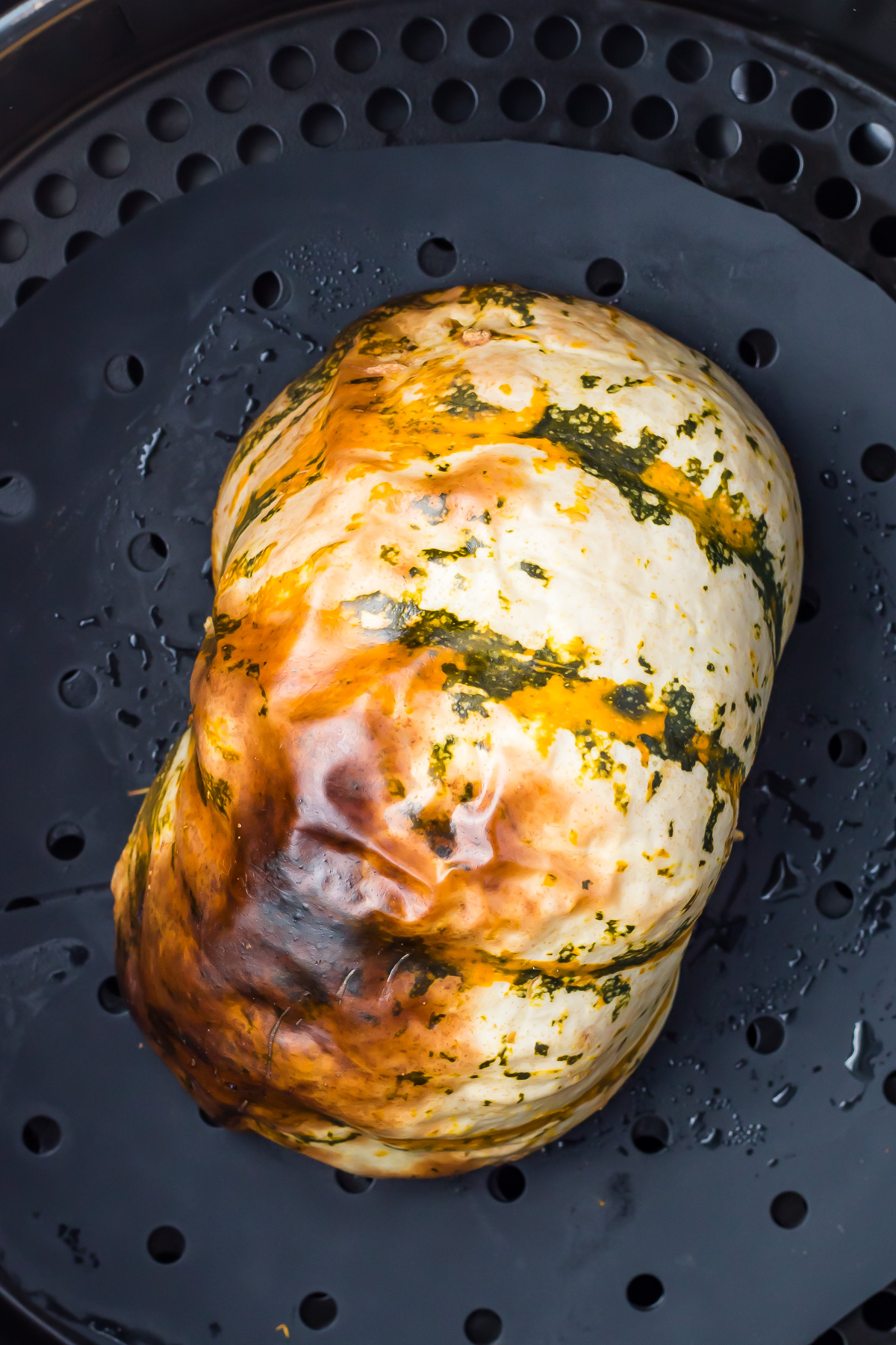 Carnival squash in an air fryer.